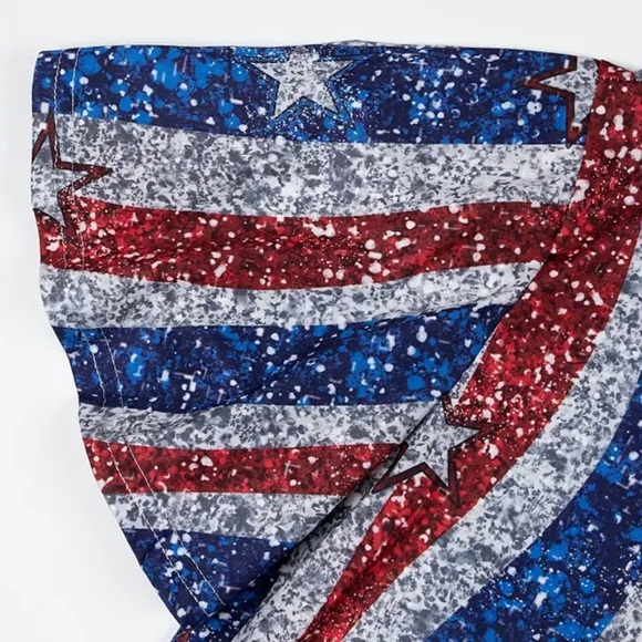 USA flag colors Stars and Stripes ss T-shirt crew neck women L 4th of July nwt - Picture 5 of 7